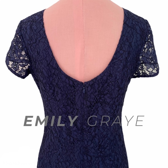 BHLDN Donna Morgan Deja Dress in Navy Blue Size 2 NWOT - Picture 7 of 10